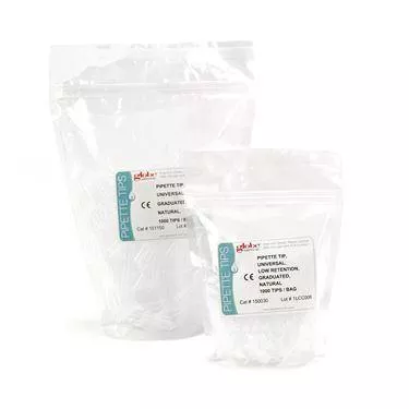 1-200?L Self-Standing Bag Pipette Tips Pipette Tips in Self-Standing Bag 96 Tips/Rack • 1-200? • 54mm ,1000 / pk