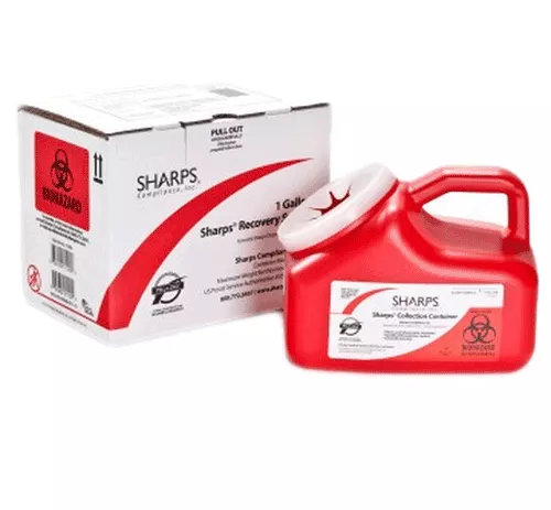 1 Gallon Red Sharps Container Mail Back Sharps Disposal System 11000-018