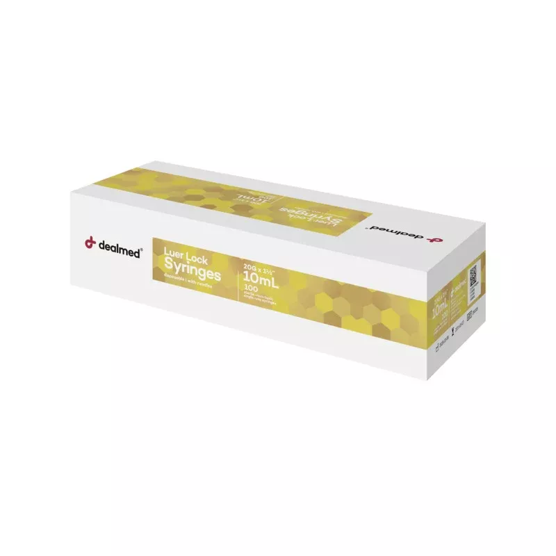 10 mL Syringes with Luer Lock Needle, Box of 100