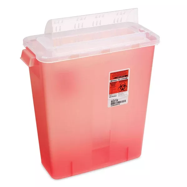 12 Quart Sharps Container with Always Open Lid 12qt Sharps Container ,10 / pk