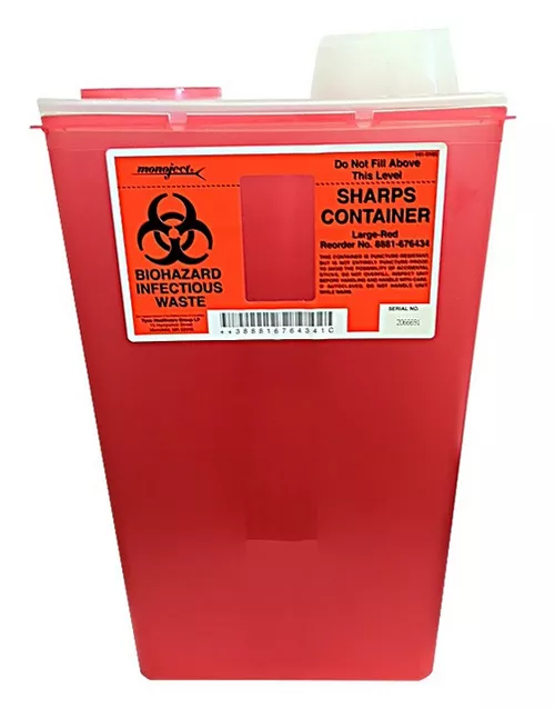 14 Quart Red Sharps-a-Gator Sharps Container with Chimney Top - 8881676434