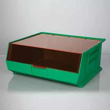 1420 Super Tough Bin with Amber Lid, 16.5x7x15