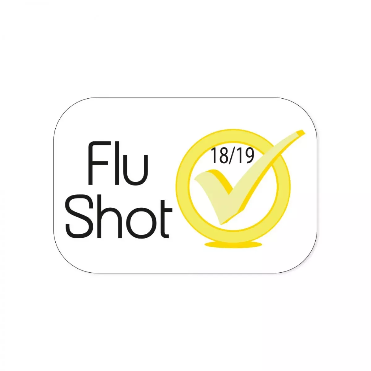 2018-2019 Flu Label "Flu Shot 2018-2019" 3/4" X 1/2" Synthetic, White 100 Per Roll