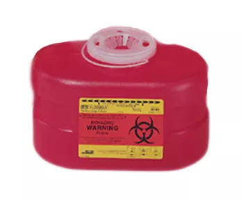 3.3 Quart Red BD Sharps Container with Regular Funnel Entry 305488