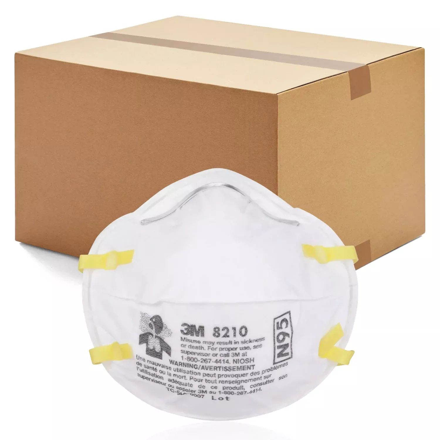 3M 160pcs 8210 Particulate Respirator N95 Face Mask, Regular Size