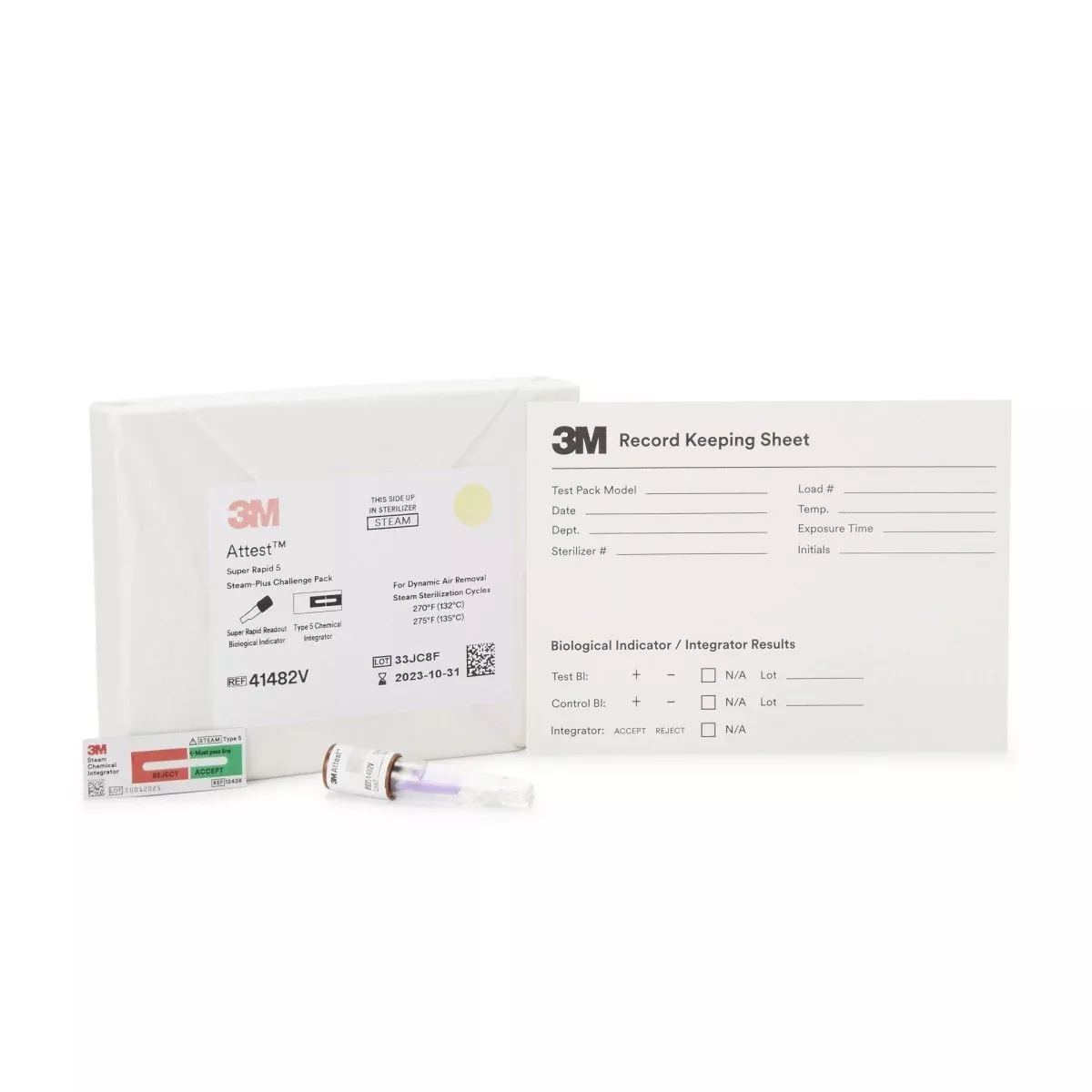 3M Attest Super Rapid 5 Steam Plus Sterilization Biological Indicator Challenge Pack