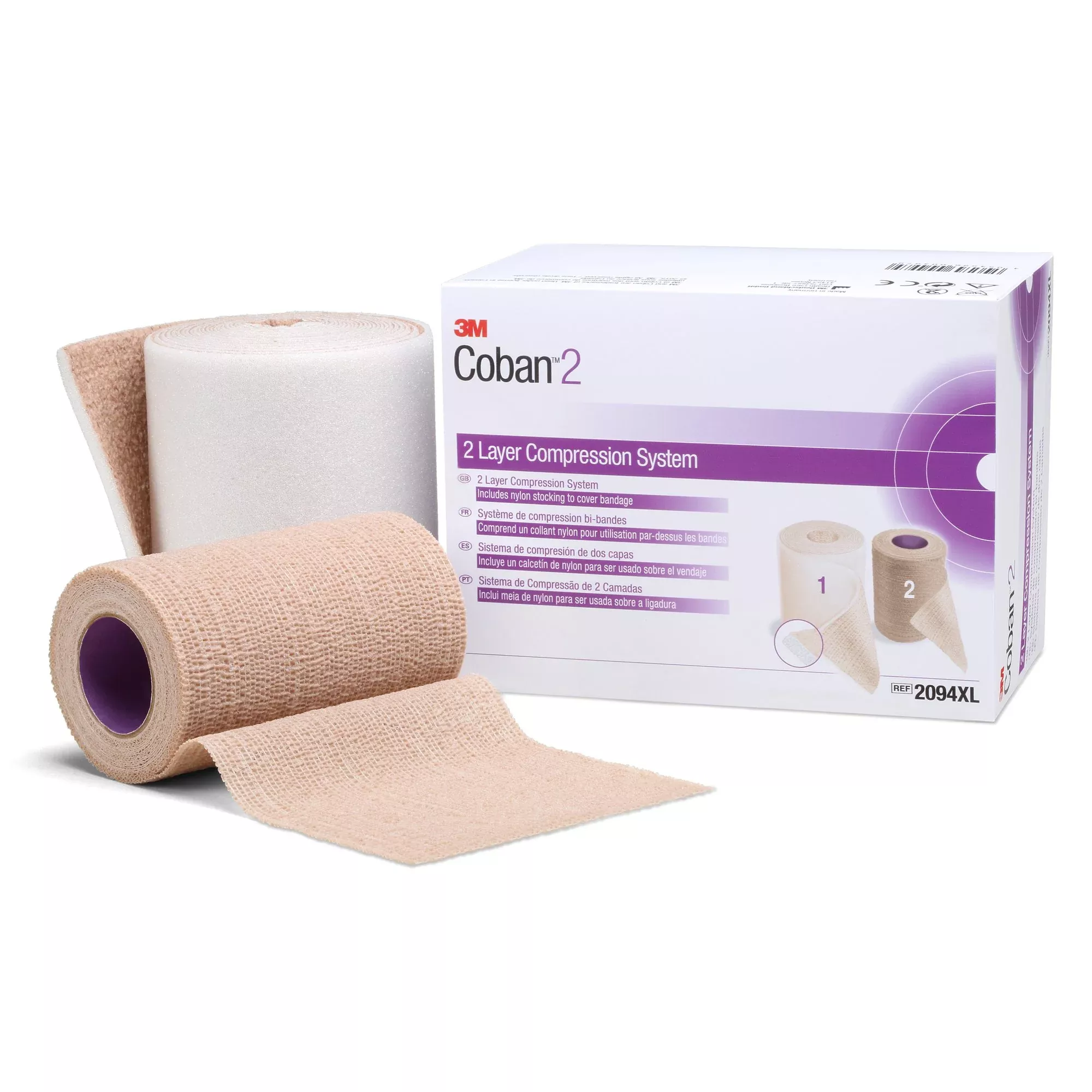 3M Coban 2 Self Adherent / Pull On Closure 2 Layer Compression Bandage System