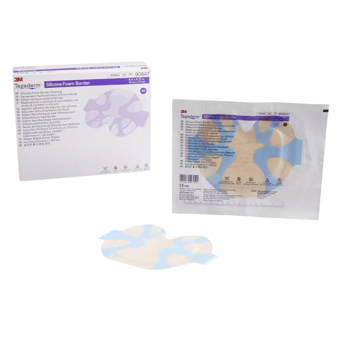 3M Tegaderm with Border Film Backing Silicone Foam Dressing