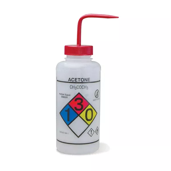 Acetone 1000mL Vented RTK GHS Wash Bottle Acetone ,2 / pk