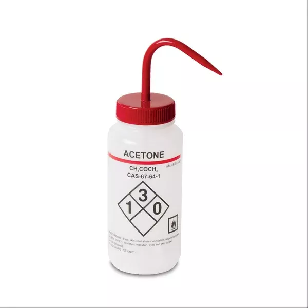 Acetone 500mL Vented RTK GHS Wash Bottle Acetone ,2 / pk
