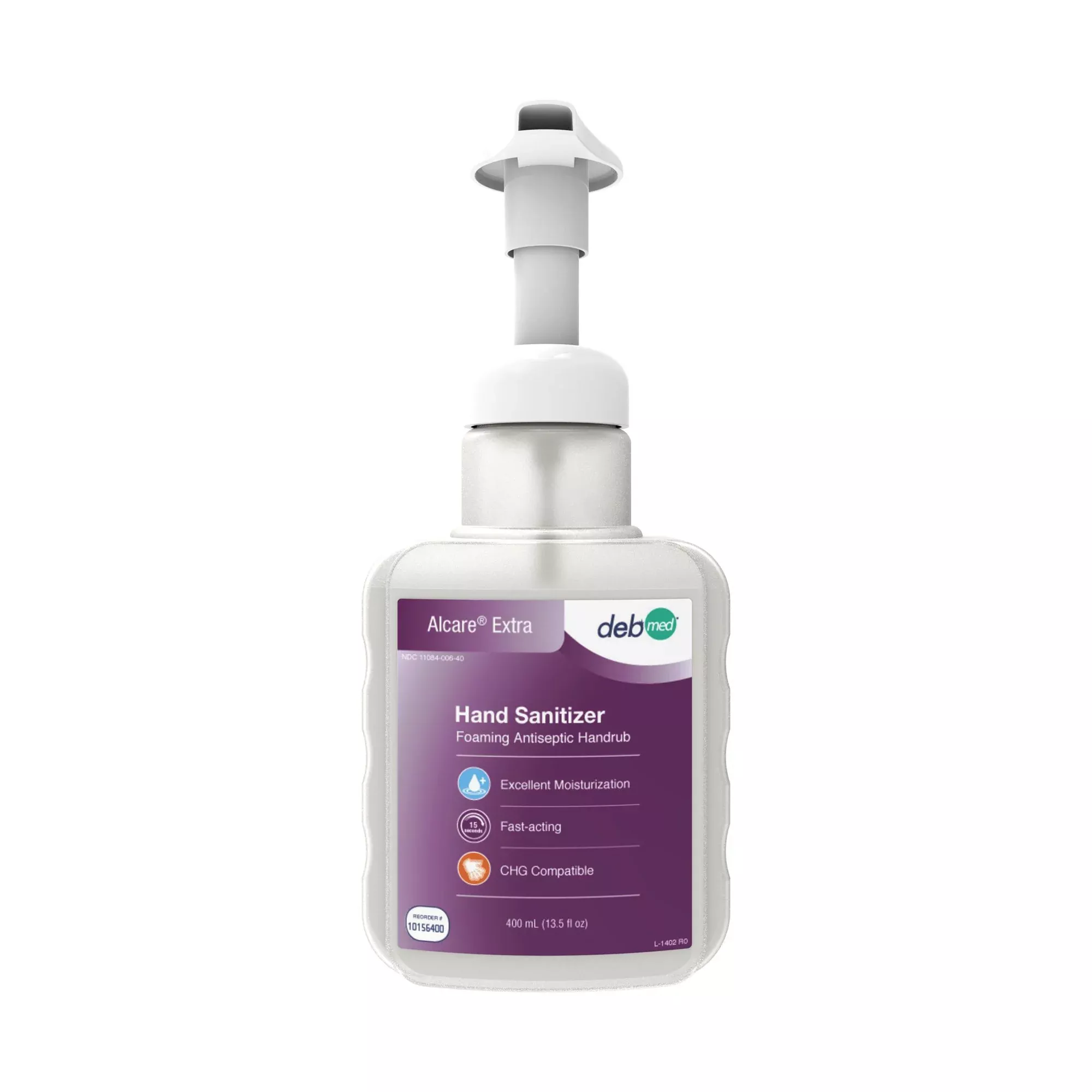Alcare Extra Foaming Antiseptic Handrub Hand Sanitizer, 400 mL Pump Bottle