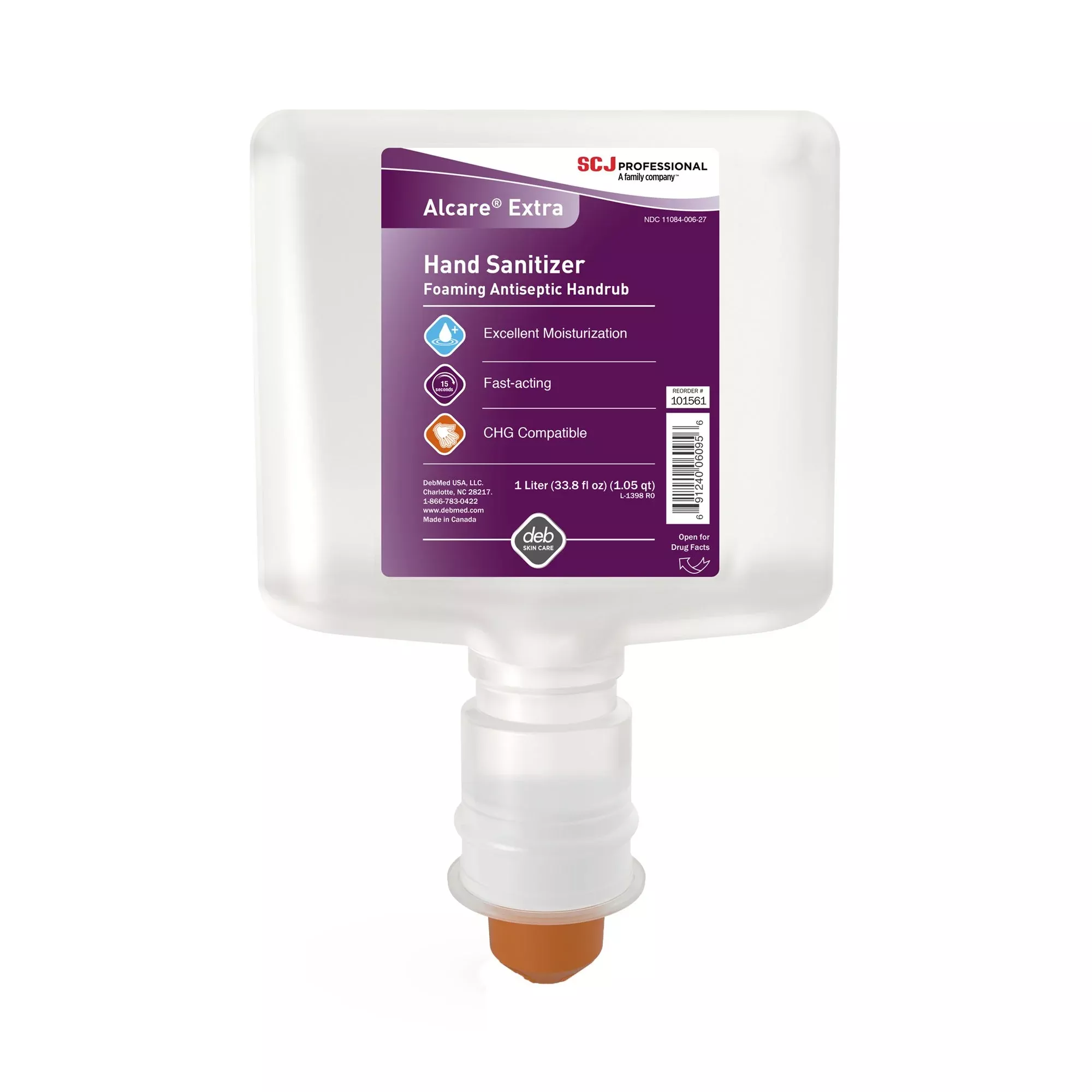 Alcare Extra Foaming Hand Sanitizer, 1000 mL Refill, Unscented