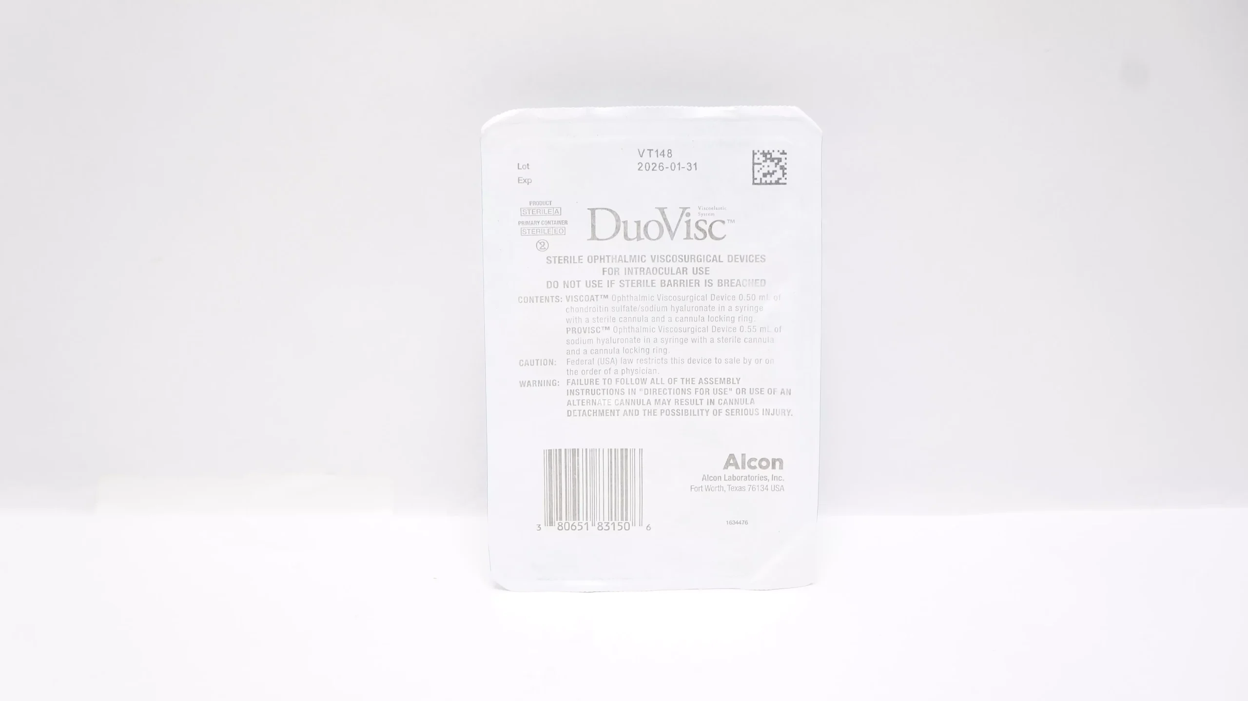 Alcon DuoVisc Sterile Ophthalmic Viscosurgical Device for Intraocular Use (x)