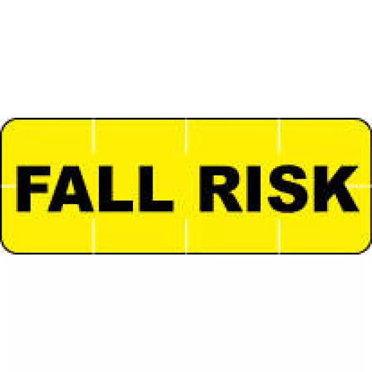 Alert Bands Label Poly "Fall Risk" Pre-Printed, State Standardization 0.6875X1/4 Yellow - 250 Per Qty Based Roll