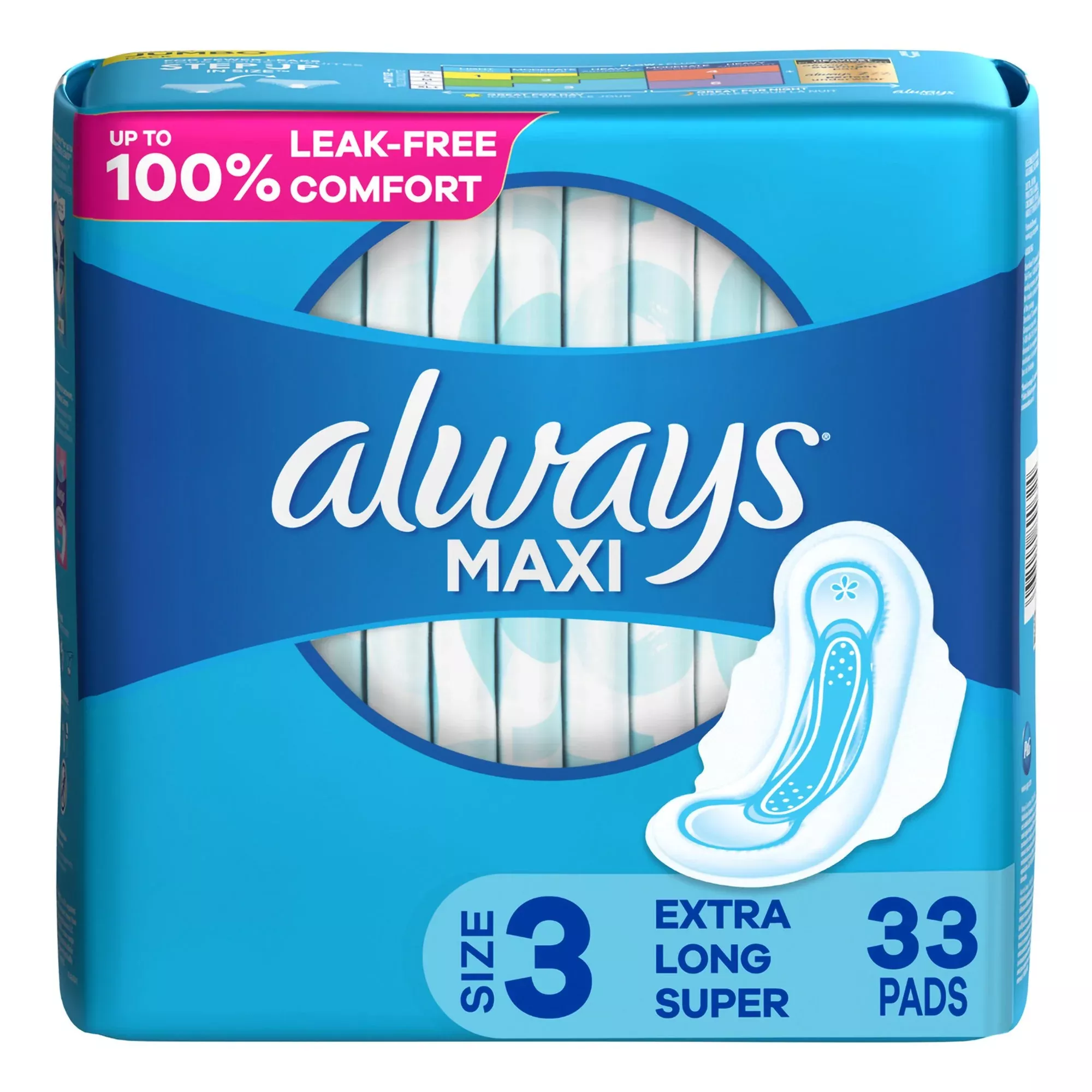 Always MAXI Extra Long Super Pads with Wings, Size 3