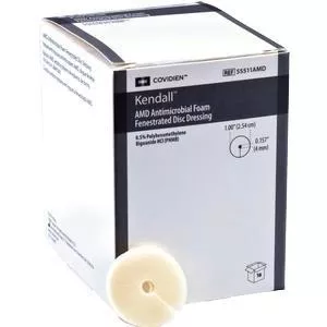AMD Antimicrobial Foam Disc, 1" Diameter, 4mm Hole