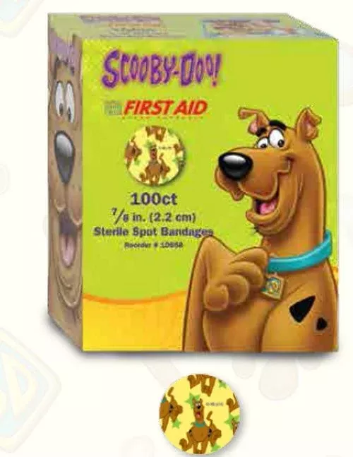 American White Cross Stat Strip Scooby Doo Adhesive Spot Bandage