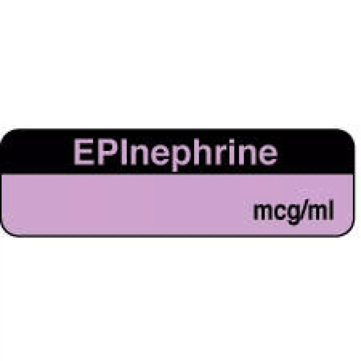 Anesthesia Label (Paper, Permanent) Epinephrine Mcg/Ml 1 1/4" X 3/8" Violet And Black - 1000 Per Roll