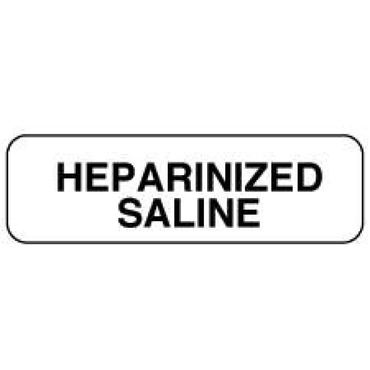 Anesthesia Label (Paper, Permanent) Heparinized Saline 1 1/4" X 3/8" White - 1000 Per Roll