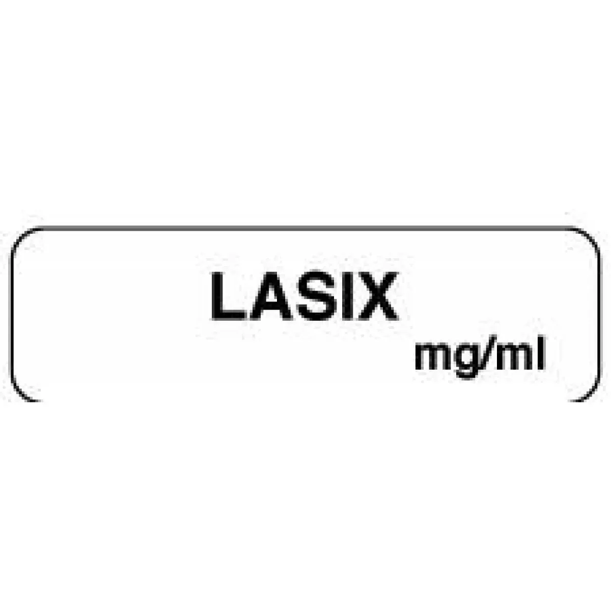 Anesthesia Label (Paper, Permanent) Lasix Mg/Ml 1 1/4" X 3/8" White - 1000 Per Roll