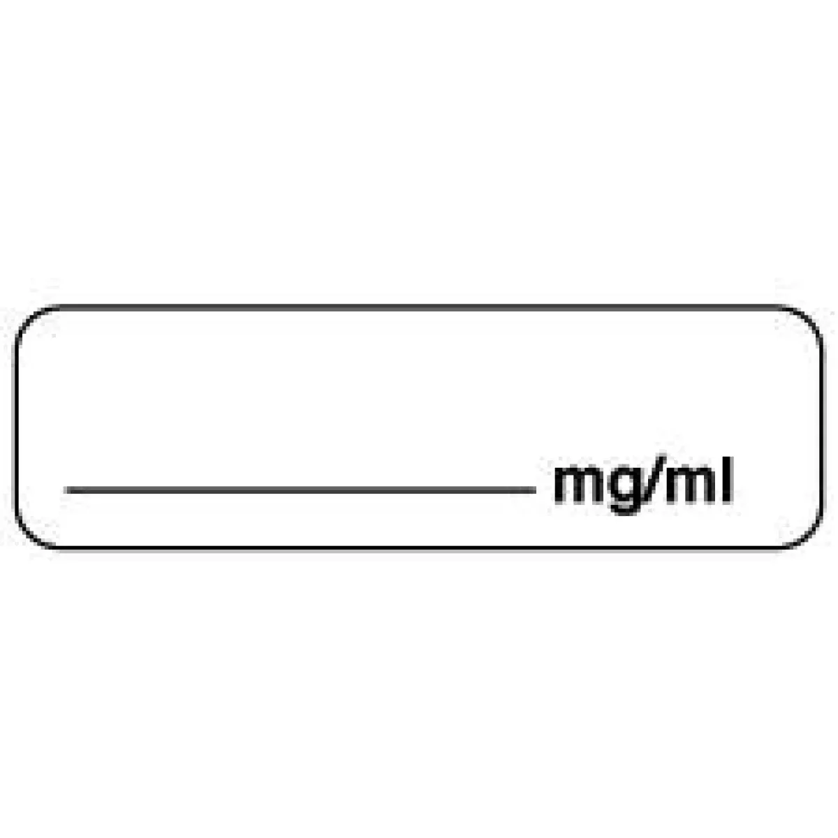 Anesthesia Label (Paper, Permanent) ___ Mg/Ml 1 1/4" X 3/8" White - 1000 Per Roll