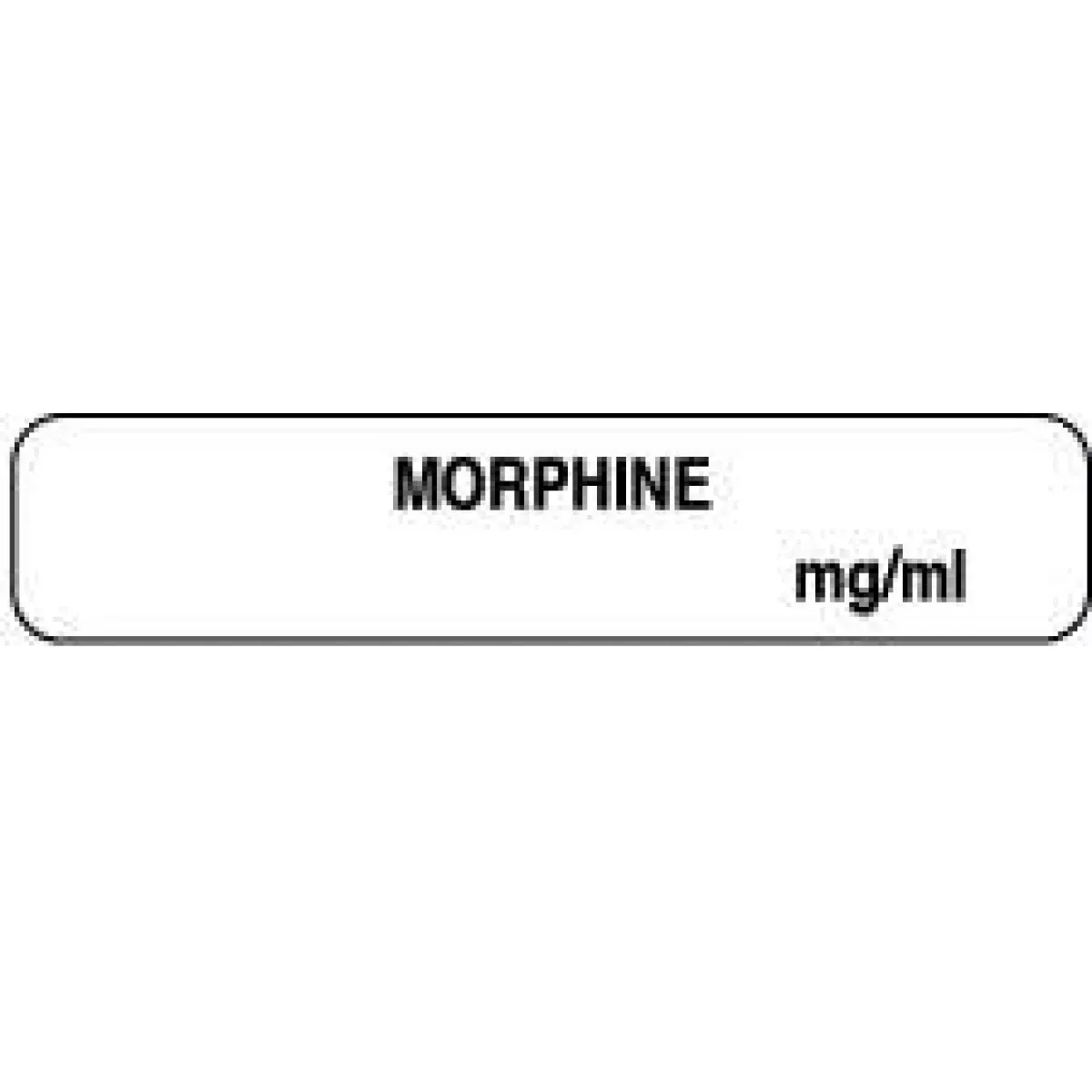 Anesthesia Label (Paper, Permanent) Morphine Mg/Ml 1 1/2" X 1/3" White - 1000 Per Roll