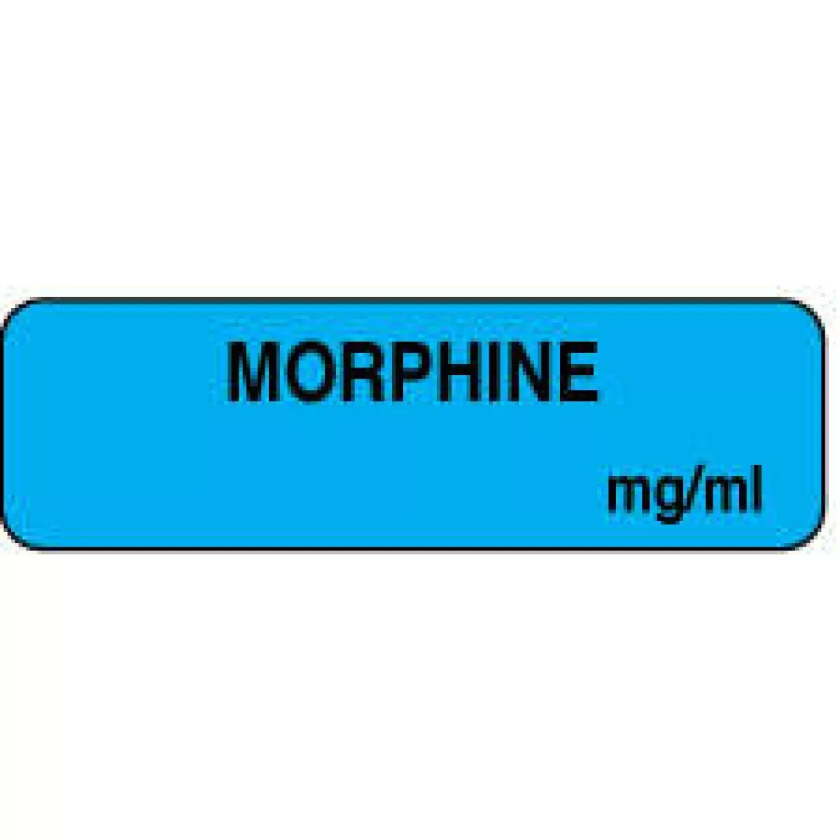 Anesthesia Label (Paper, Permanent) Morphine Mg/Ml 1 1/4" X 3/8" Blue - 1000 Per Roll