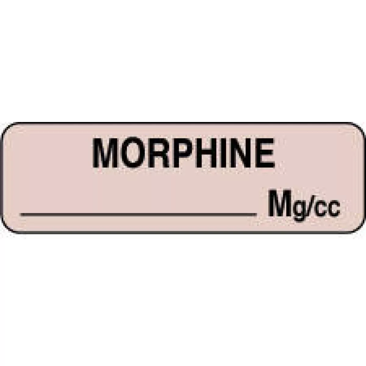 Anesthesia Label (Paper, Permanent) Morphine Mg/Ml 1 1/4" X 3/8" Tan - 1000 Per Roll
