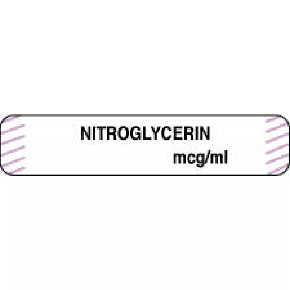 Anesthesia Label (Paper, Permanent) Nitroglycerine 1 1/2" X 1/3" White With Violet - 1000 Per Roll