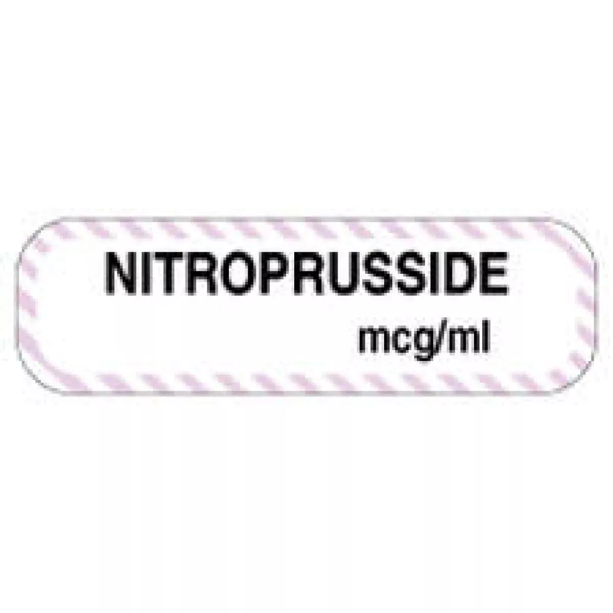 Anesthesia Label (Paper, Permanent) Nitroprusside Mcg/Ml 1 1/4" X 3/8" White With Violet - 1000 Per Roll