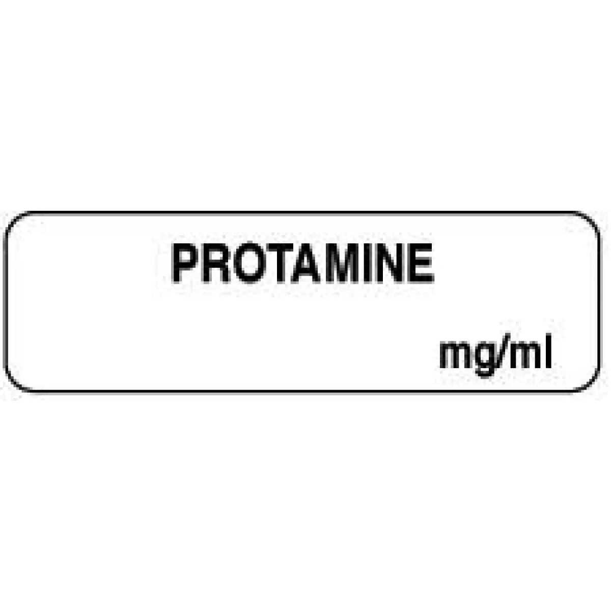 Anesthesia Label (Paper, Permanent) Protamine Mg/Ml 1 1/4" X 3/8" White - 1000 Per Roll