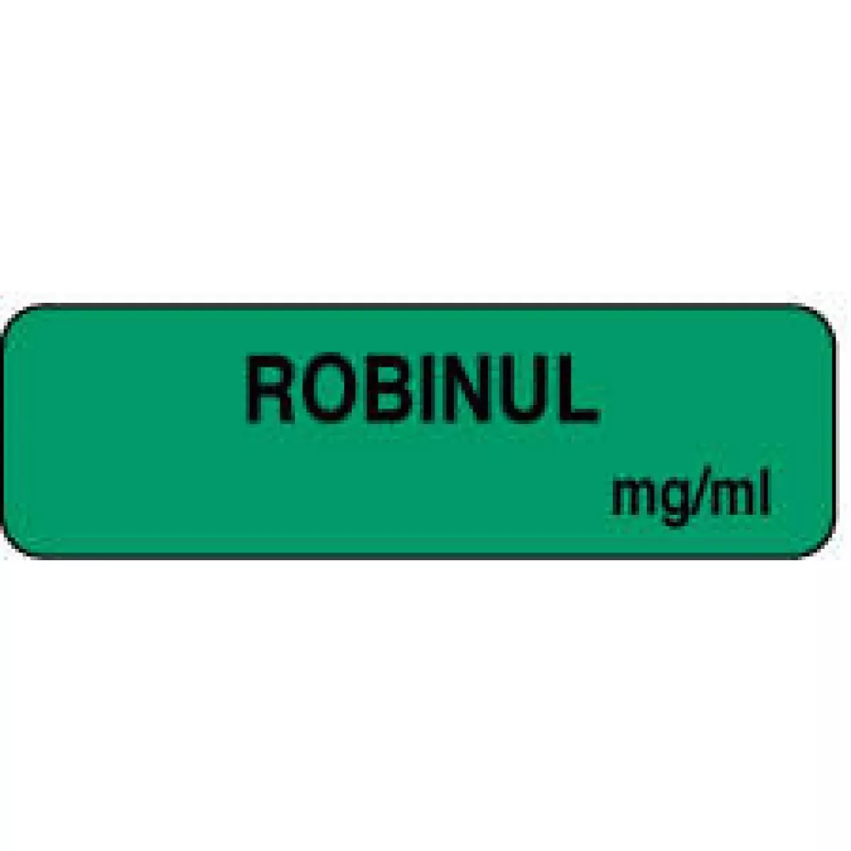 Anesthesia Label (Paper, Permanent) Robinul Mg/Ml 1 1/4" X 3/8" Green - 1000 Per Roll
