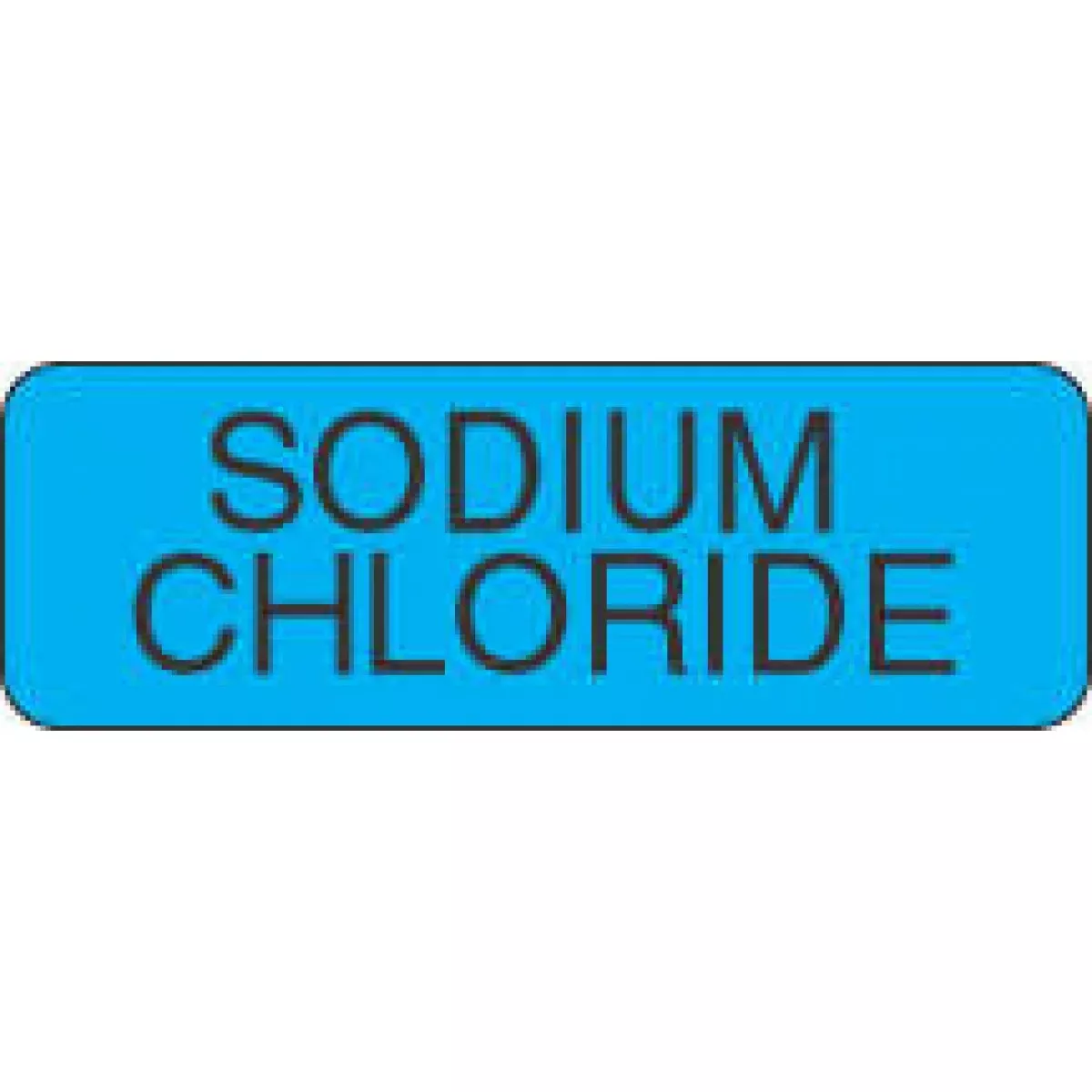 Anesthesia Label (Paper, Permanent) Sodium Chloride 1 1/2" X 1/2" Light Blue - 1000 Per Roll