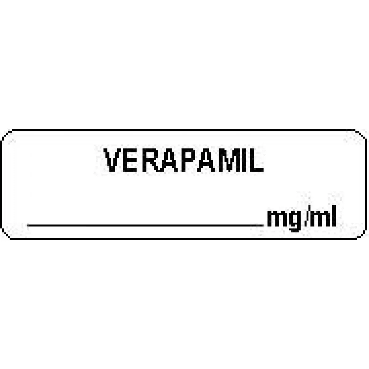 Anesthesia Label (Paper, Permanent) Verapamil Mg/Ml 1 1/4" X 3/8" White - 1000 Per Roll