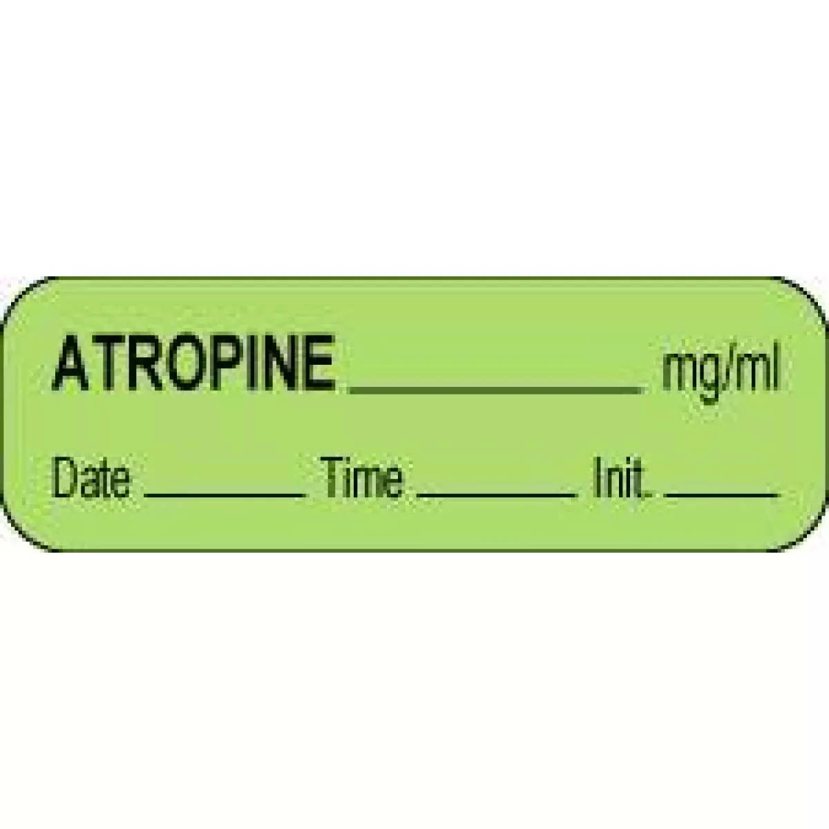 Anesthesia Label With Date, Time & Initial (Paper, Permanent) Atropine Mg/Ml 1 1/2" X 1/2" Orange - 1000 Per Roll