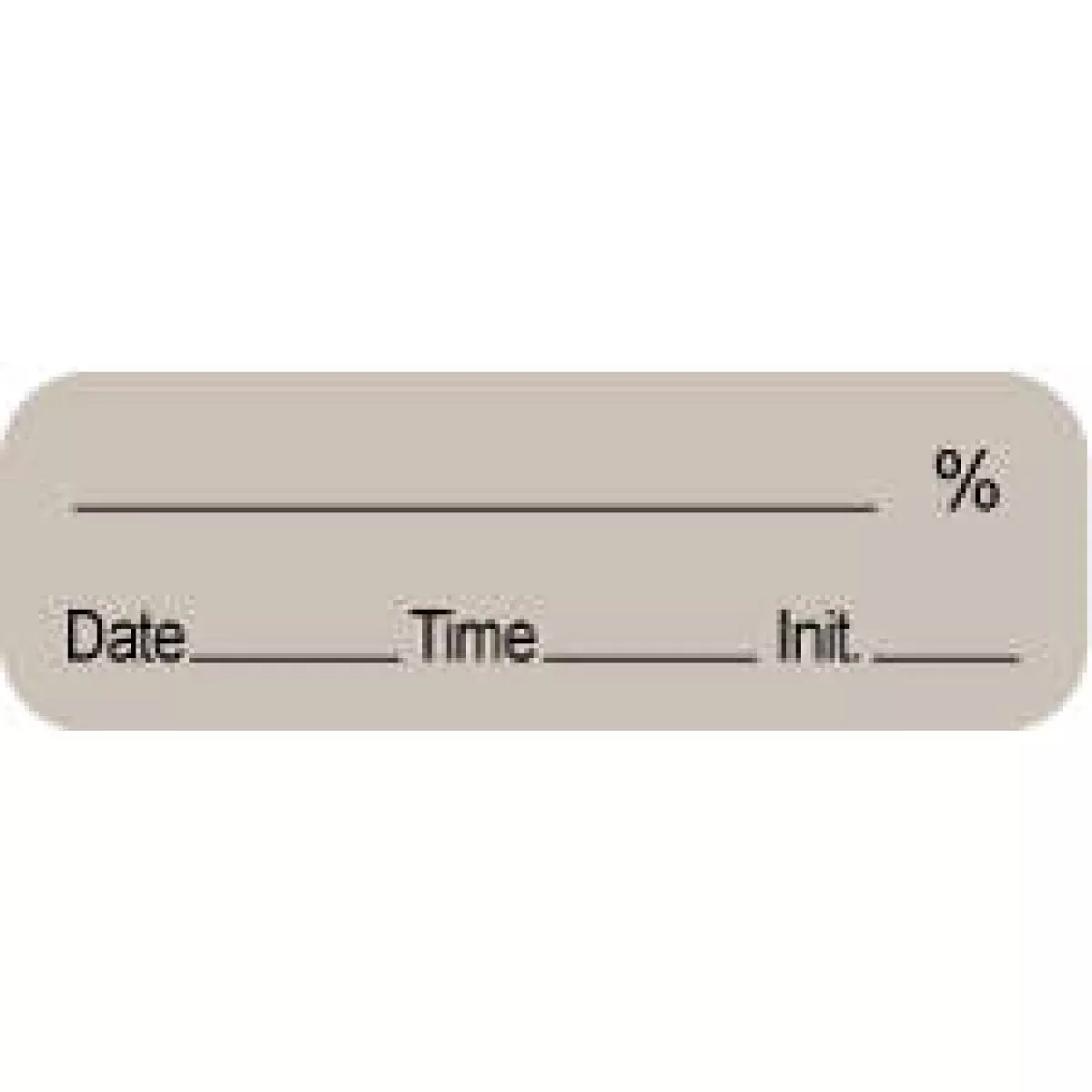 Anesthesia Label With Date, Time & Initial (Paper, Permanent) ___ % Date ___ 1 1/2" X 1/2" Gray - 1000 Per Roll