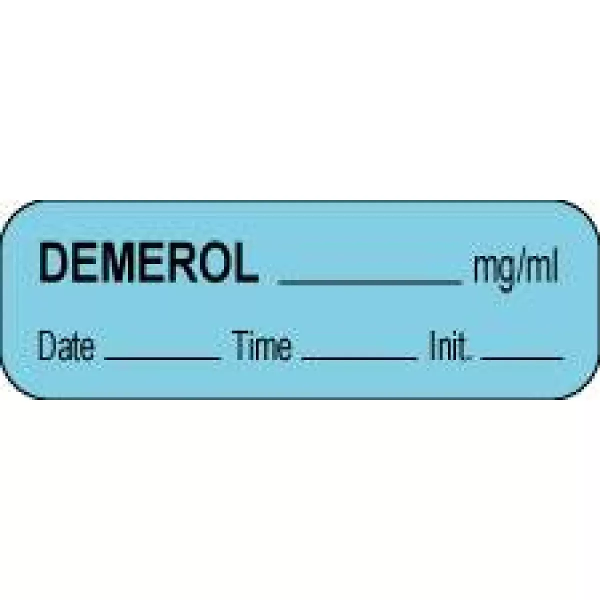 Anesthesia Label With Date, Time & Initial (Paper, Permanent) Demerol Mg/Ml 1 1/2" X 1/2" Blue - 1000 Per Roll