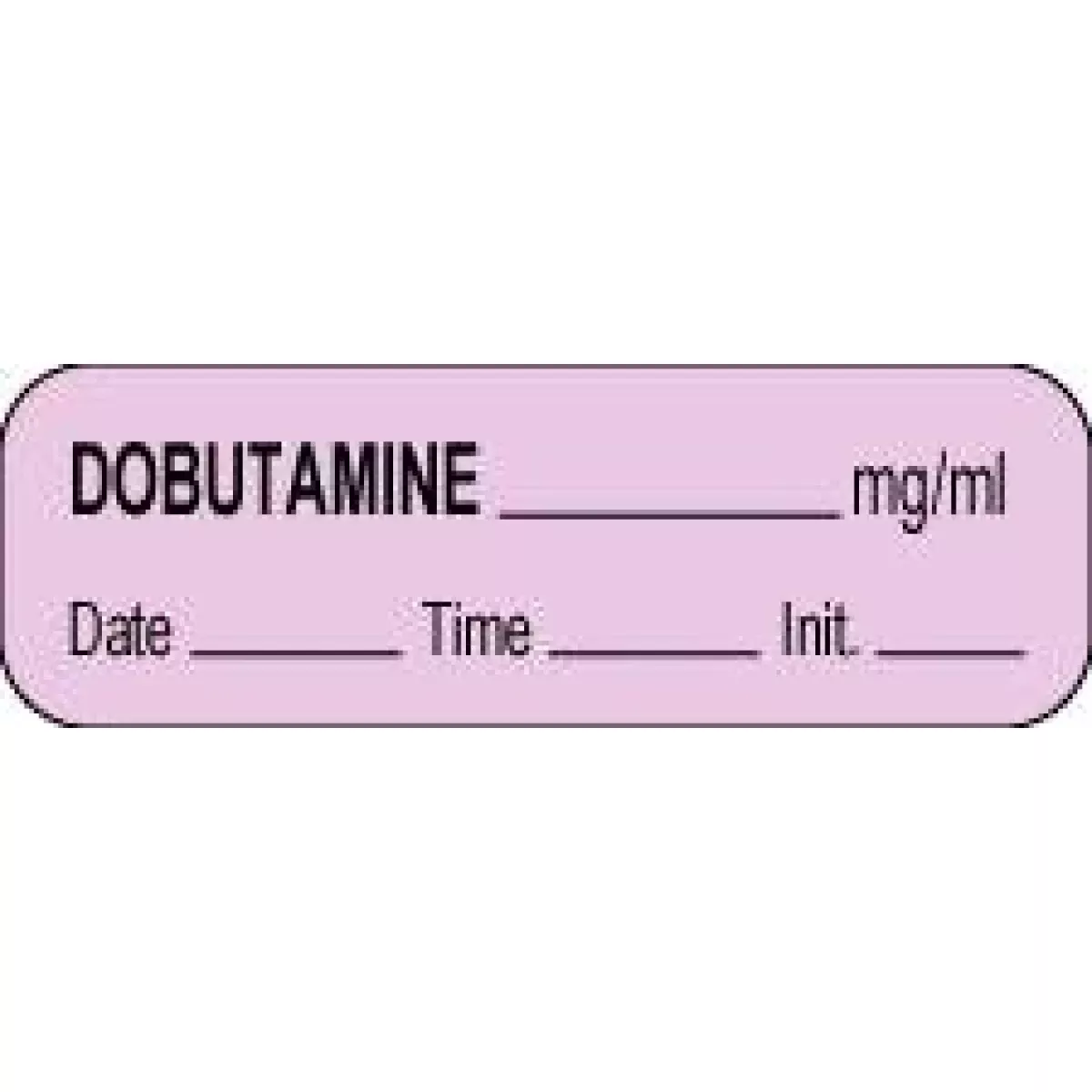 Anesthesia Label With Date, Time & Initial (Paper, Permanent) Dobutamine Mg/Ml 1 1/2" X 1/2" Violet - 1000 Per Roll