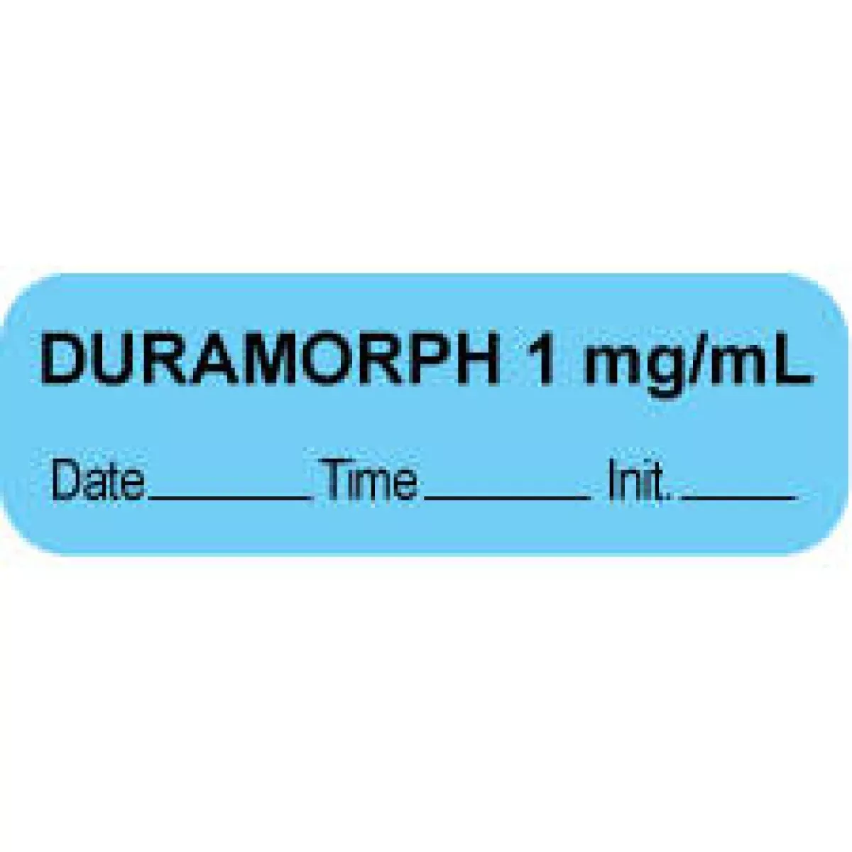 Anesthesia Label With Date, Time & Initial (Paper, Permanent) "Duramorph 1 Mg/Ml" 1 1/2" X 1/2" Blue - 1000 Per Roll