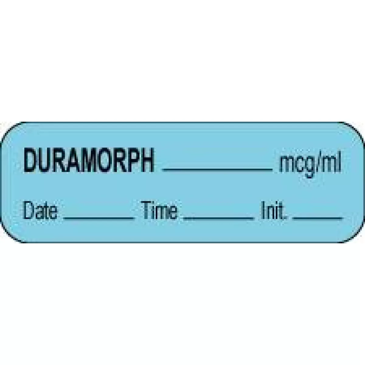 Anesthesia Label With Date, Time & Initial (Paper, Permanent) Duramorph Mcg/Ml 1 1/2" X 1/2" Blue - 1000 Per Roll