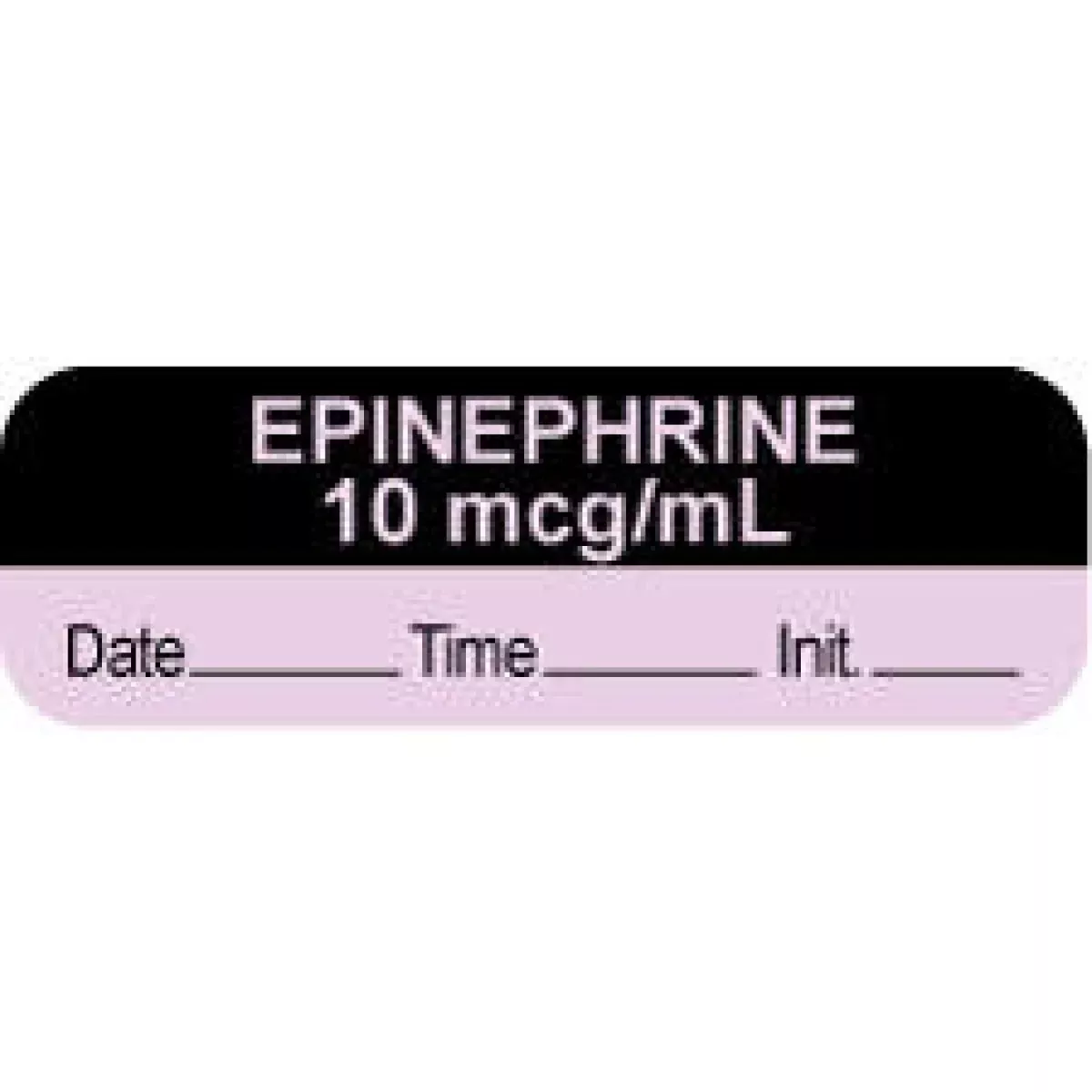 Anesthesia Label With Date, Time & Initial (Paper, Permanent) "Epinephrine 10 Mcg/Ml" 1 1/2" X 1/2" Violet And Black - 1000 Per Roll
