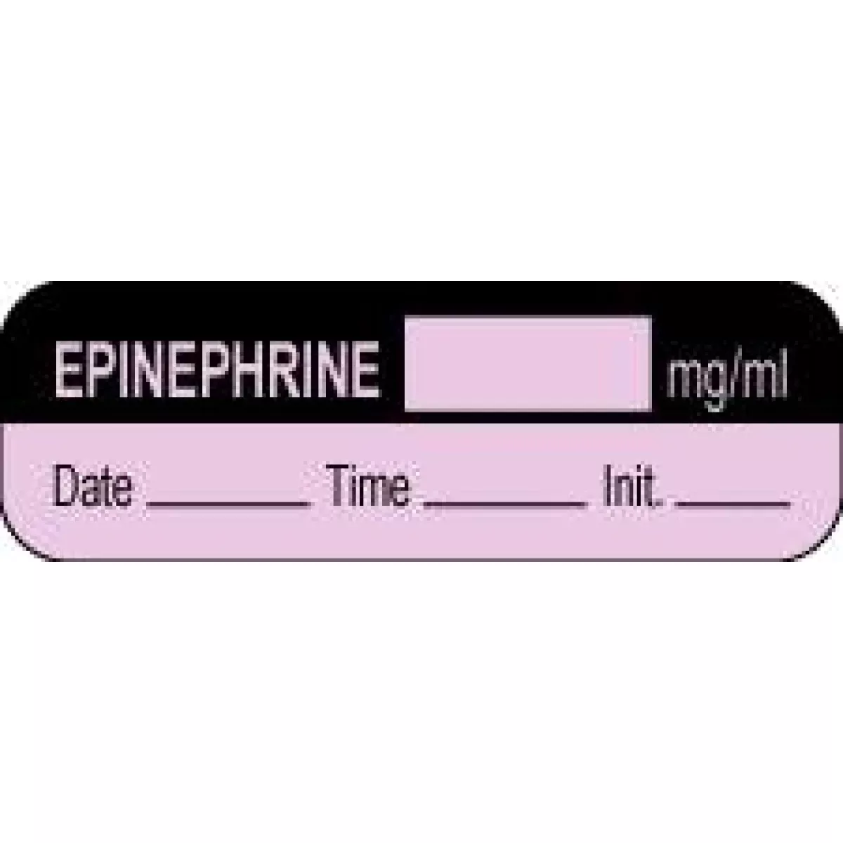 Anesthesia Label With Date, Time & Initial (Paper, Permanent) Epinephrine Mg/Ml 1 1/2" X 1/2" Violet And Black - 1000 Per Roll