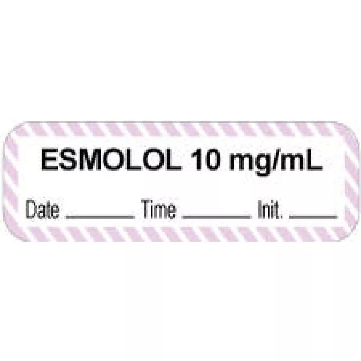 Anesthesia Label With Date, Time & Initial (Paper, Permanent) "Esmolol 10 Mg/Ml" 1 1/2" X 1/2" White - 1000 Per Roll