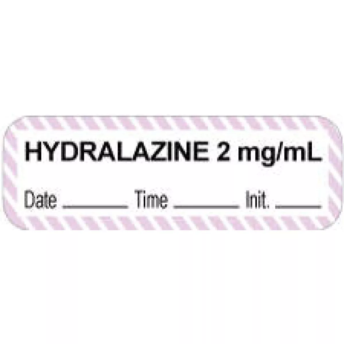 Anesthesia Label With Date, Time & Initial (Paper, Permanent) "Hydralazine 2 Mg/Ml" 1 1/2" X 1/2" White With Violet - 1000 Per Roll
