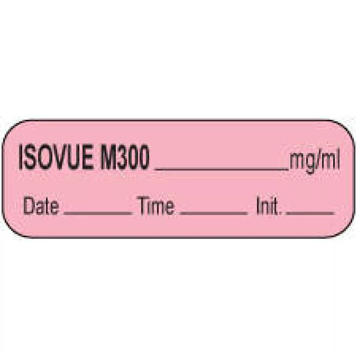 Anesthesia Label With Date, Time & Initial (Paper, Permanent) Isovue M300 Mg/Ml 1 1/2" X 1/2" Pink - 1000 Per Roll