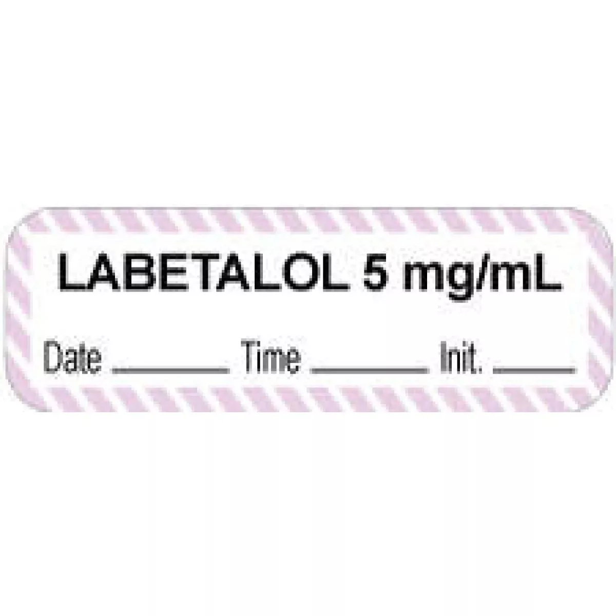 Anesthesia Label With Date, Time & Initial (Paper, Permanent) "Labetalol 5 Mg/Ml" 1 1/2" X 1/2" White With Violet - 1000 Per Roll
