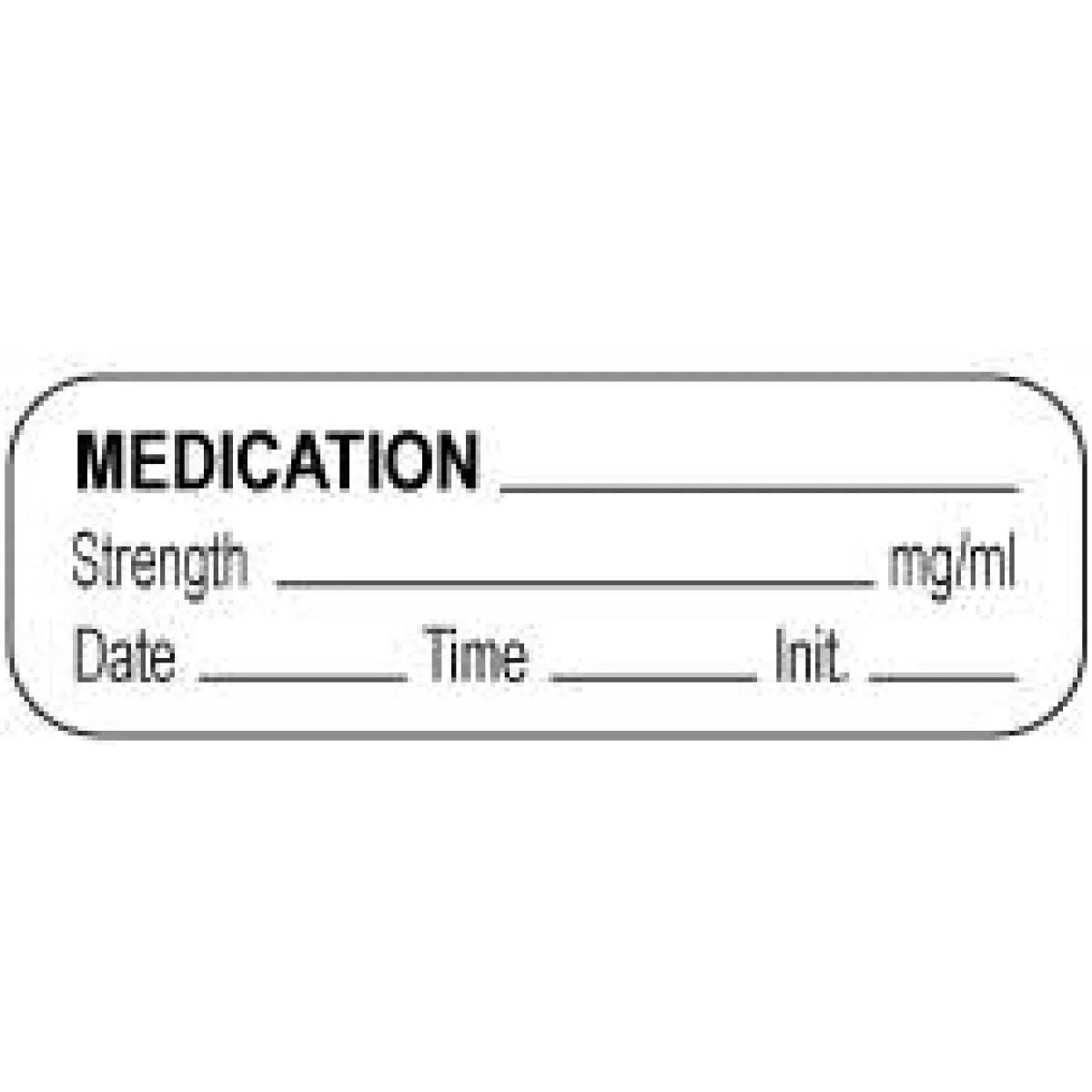 Anesthesia Label With Date, Time & Initial (Paper, Permanent) Medication 1 1/2" X 1/2" White - 1000 Per Roll