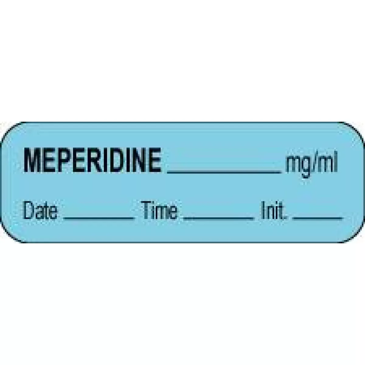 Anesthesia Label With Date, Time & Initial (Paper, Permanent) Meperidine Mg/Ml 1 1/2" X 1/2" Blue - 1000 Per Roll