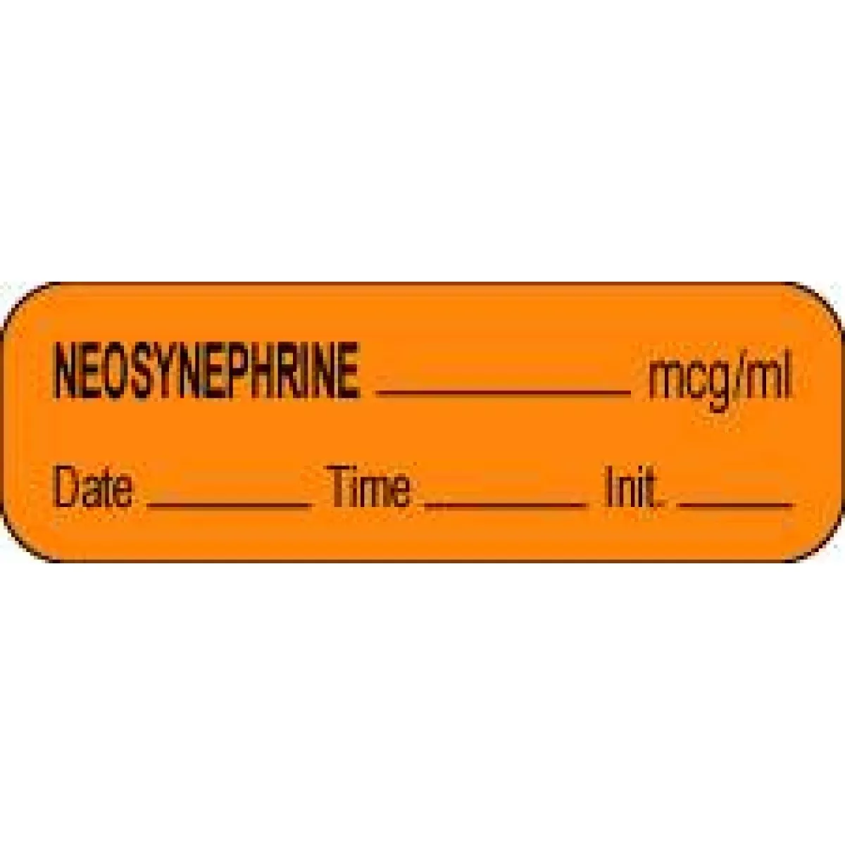 Anesthesia Label With Date, Time & Initial (Paper, Permanent) Neosynephrine Mcg/Ml 1 1/2" X 1/2" Violet - 1000 Per Roll