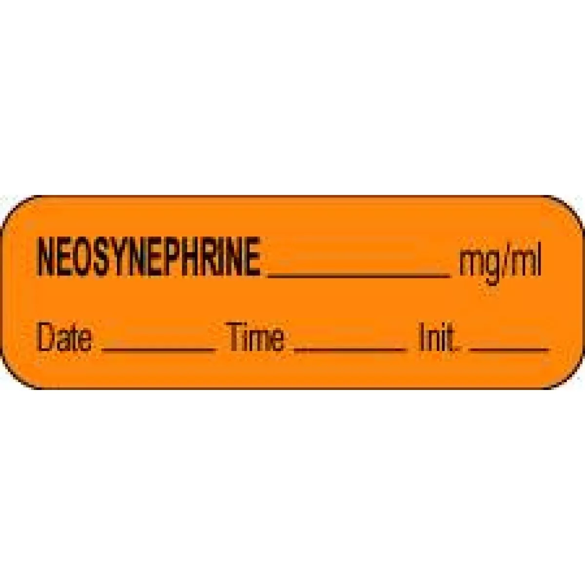 Anesthesia Label With Date, Time & Initial (Paper, Permanent) Neosynephrine Mg/Ml 1 1/2" X 1/2" Violet - 1000 Per Roll